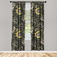 thumbnail image 3 of Ambesonne Bohemian Curtains, Snake Moon Star Celestial, Pair of 28"x63", Mustard Eggplant and Grey, 3 of 5