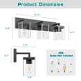 thumbnail image 4 of Luminaria de baño Danshinro cuadrada de 3 luces, negra, 4 of 8