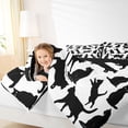 thumbnail image 4 of jejeloiu Abstract Cartoon Kitten Full Size Comforter Sets,Colorful Cute Cat Bedding Comforter Set,Blue White Bedding Sets For Girls,Super Cozy Room Decor Reversible,3pcs, 4 of 8