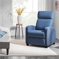 thumbnail image 3 of Renwick Fabric Push Back Theater Recliner Chair with Footrest, Light Blue, 3 of 10