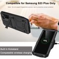 thumbnail image 5 of Compatible Samsung Galaxy S23 Plus Metal Phone Case with Screen Protector,3 Layers Full Body Shockproof Dustproof Aluminium Silicone Case for Samsung Galaxy S23+ Plus Case with Kickstand Black, 5 of 14
