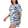 thumbnail image 2 of Naloa Retro Coconut Tree Women's Short-Sleeved Pajama Set, Loungewear, Summer pajamas, Breathable Cozy - XX-Large, 2 of 9