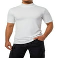 thumbnail image 2 of Men Mock Turtleneck T-Shirt Short Sleeve Pullover Basic Undershirt Stretch Lightweight Top, 2 of 6