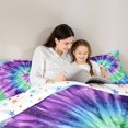 thumbnail image 5 of Homewish Watercolor Tie Dye Full Size Comforter Sets,Modern Asethetic Artistic Bedding Comforter Set,Green Purple Blue Bedding Sets For Men Women,Breathable Home Decor Reversible,3pcs, 5 of 8