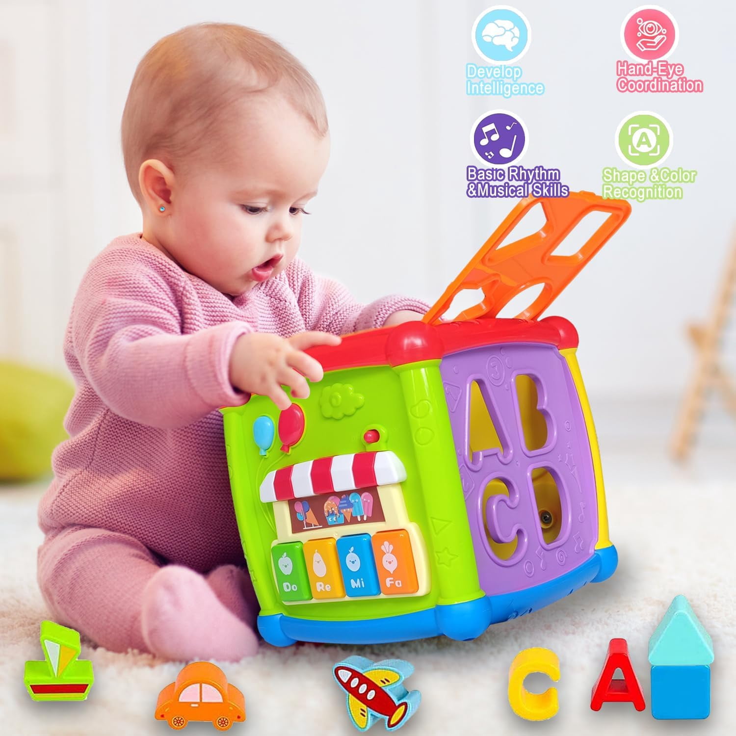 Montessori Toys for 1 Year Old, Shape Sorting Toys for 1 2 3 Year Old Boys Girls Toy Gifts