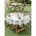thumbnail image 5 of Outdoor Tablecloth with Umbrella Hole Zipper Eucalyptus Leaves Floral Round Tablecloth 60" Waterproof Outside Table Cloth Vintage Farmhouse Botanical Patio Table Cover Tablecloths for Picnic Party, 5 of 8