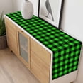 thumbnail image 4 of Black Green Plaid Table Runner - 70 Inch Long, Kitchen Dining Table Runner Dresser Scarves, Modern Buffalo Checked Gingham Art Farmhouse Decor for Coffee Tables Wedding Party Banquet, 4 of 8