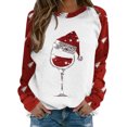 thumbnail image 2 of Puntoco Mujer Navidad Invierno Manga Larga Cuello Redondo Impresión De Letras Top Blusa Sudadera Puntoco Puntoco-9228, 2 of 4