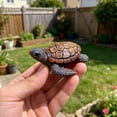 thumbnail image 4 of Realistic Resin Sea Turtle Figurine, Hand Painted Mini Tortoise Statue For Garden Aquarium And Fish Tank Decor, Cute Ocean Animal Ornament For Home Desktop Display, Orange (Multicolor, 7.6*6.5*3CM), 4 of 4