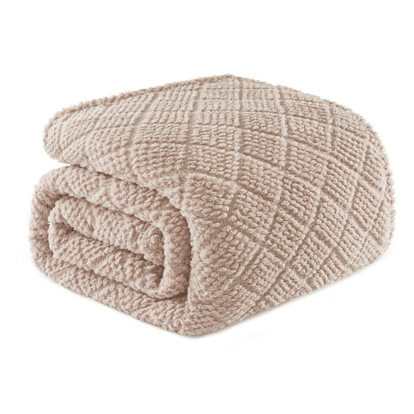 Manta Whale Flotilla, forro polar borroso, tamaño queen, camel