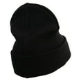 thumbnail image 3 of Handcuff Icon Embroidered Big Size Superior Cotton Long Knitting Beanie - Black XL-3XL, 3 of 5