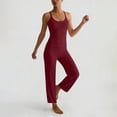 thumbnail image 6 of Guluxicc 2 Piece Womens Yoga Matching Sets Black Spaghetti Strap Tank Top with Yoga Capri Pants Casual Loungewear Ribbed Fabric for Casual Gym, 6 of 6