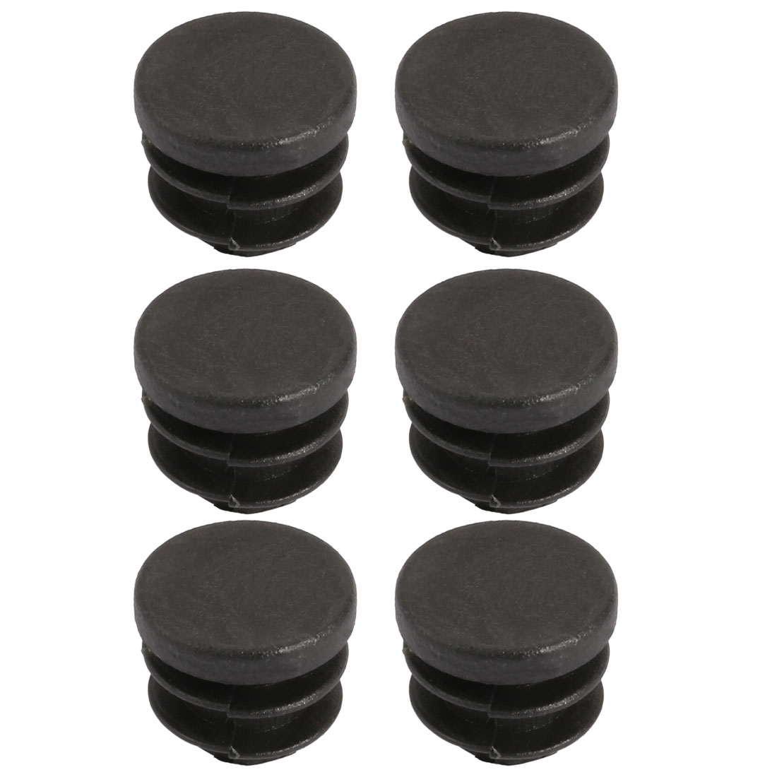 6Pcs Chair Table Leg Plastic Cap Ribbed Round Tube Insert Fit 16mm