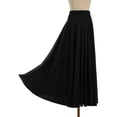 thumbnail image 5 of Kaerm Women's Ruffle High Waist Elastic Waistband Dance Skirts Ballroom Dance Stage Performance Black XL, 5 of 6