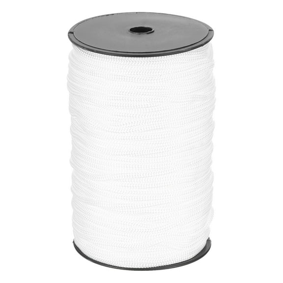 1/4 Inch Polypropylene Rope Braided Ropes, 328ft Nylon Rope for Clothesline, Camping, Hiking White