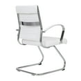 thumbnail image 3 of LeisureMod Office Chair Upholstered Leather Computer Chair with Stainless Steel Frame Benmar Series in White, 3 of 12
