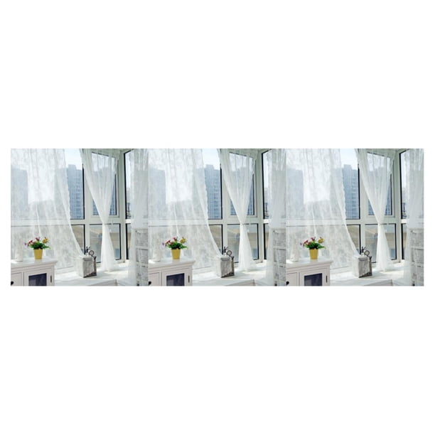 Billuyoard Cortina de ventana fácil de dormitorio, cortinas de ventana funcionales y de filtrado de luz, cortinas de tul, cortina transparente Type1 NO1