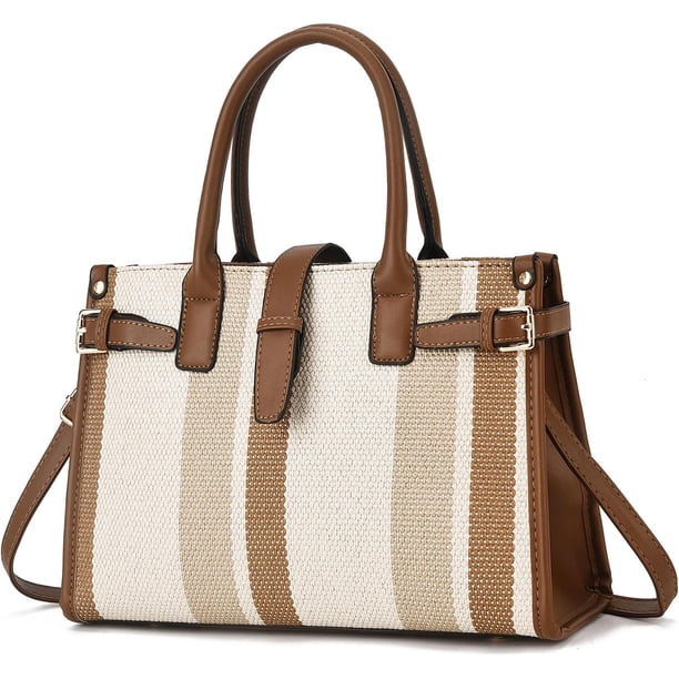 LHSHID Large Canvas Tote Bag for Women With Pockets Work Crossbody Purse Shoulder Bags Casual Handbag for Travel