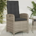 thumbnail image 1 of vidaXL Outdoor Reclining Garden Chair with Cushions Grey Poly Rattan, 1 of 5
