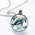 thumbnail image 2 of Whale Elegant Glass Circular Pendant Women's Necklace, 2 of 5