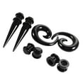 thumbnail image 6 of Unisex 8 Pieces black color ear Gauges Stretching Acrylic Tapers,Tunnels,Spiral 8mm, 6 of 6
