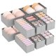 thumbnail image 1 of Lifewit 12 Piezas Organizador de Ropa, Organizador de Cajones Plegable,Organizador Ropa Interior, Cajones Almacenaje, Organizador Armario para Calcetines, Corbatas, Cinturones, Gris Claro, 1 of 8