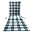 thumbnail image 6 of Jordan Manufacturing 74" x 22" Navy Buffalo Check Rectangular Outdoor Chaise Lounge Cushion with Ties, 6 of 11