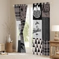 thumbnail image 3 of Rustic Lodge Bear Deer Curtains, Farmhouse Cabin Curtains & Drapes Bedroom Decor, Retro Vintage Farm House Blackout Curtains Checkered Buffalo Plaid Patchwork Window Curtains 38"Wx54"L, 3 of 5