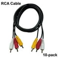 thumbnail image 1 of Paquete de 10 Cable compuesto PVC 3 macho a 3 macho SatelliteSale 6 pies, 1 of 5
