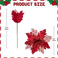 thumbnail image 2 of 6PCS Poinsettias Christmas Tree Flowers 9.8'' Artificial Christmas Floral Picks and Sprays Large Red Silk Flowers with Stems for Xmas Home Vase Table Centerpiece Garland Decor, 2 of 5