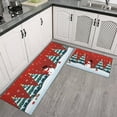 thumbnail image 6 of Snowman Merry Christmas Kitchen Rugs Set Of 2 Non Slip Kitchen Floor Rug and Mat Cushioned Kitchen Runner Rug Standing Area Mat Carpets for Farmhouse Decor 17"x47"+17"x30", 6 of 8