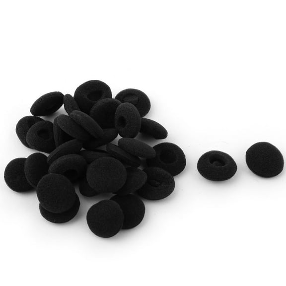Headphone Earphone Sponge Foam Ear Pad Caps Earpad Cover Black 32 PCS