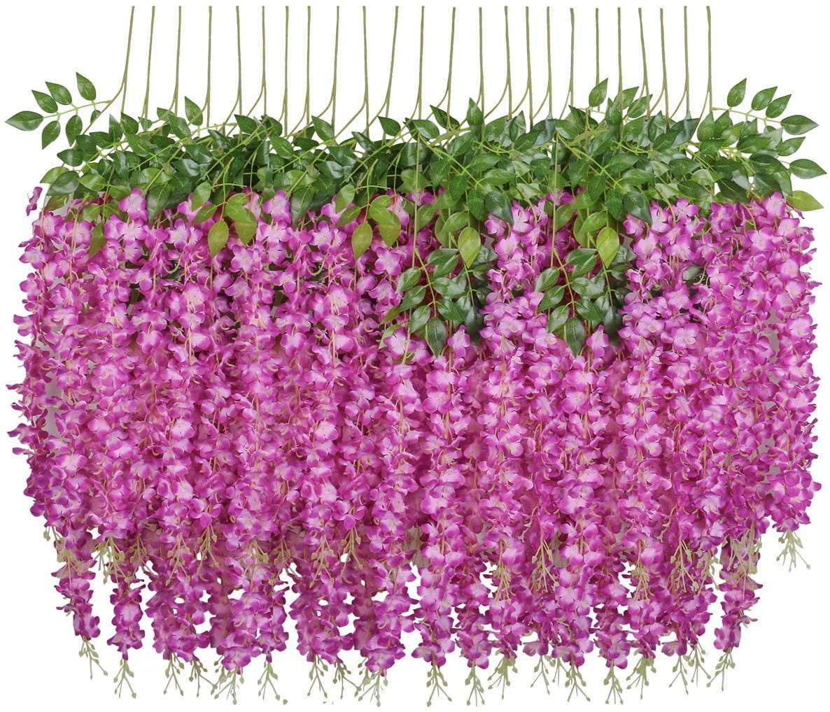 110cm Artificial Wisteria Vine Silk Hanging Garland Flowers Home Wedding Decor 
