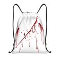 thumbnail image 1 of Xecao Bloody Hand Pattern Sports Drawstring Backpack - String Swim Gym Bag with Wet Proof Pocket for Women&Men-Medium, 1 of 6
