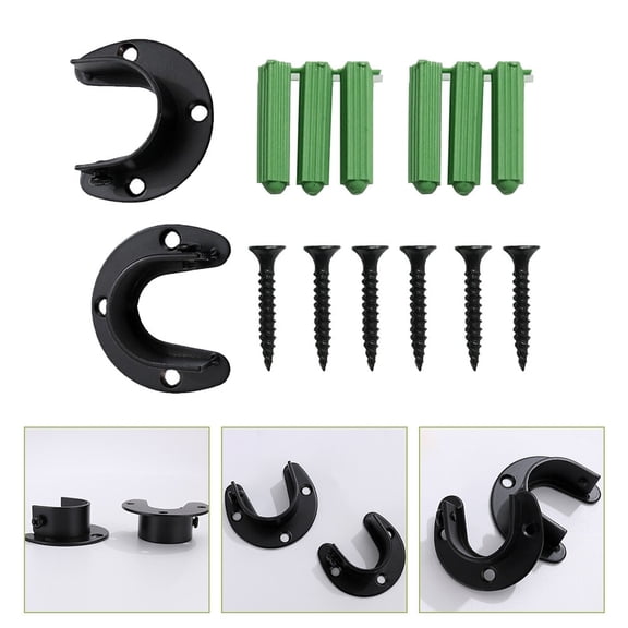 DRAFIDEEP 2Pcs Shower Curtain Rod Holders Wall Mounted Multiuse Closet Rod Brackets