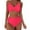 Hot Pink, variant on Womens Bathing Suits Modest High Waisted Bikini Sets Cute 2 Piece Swim Suit Spaghetti Strap Ruched Swimsuits