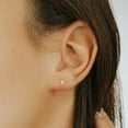 thumbnail image 6 of SZUL Women's Lab Grown 1/2 Carat Pear Shaped Solitaire Diamond Earrings in 14K White Gold, 6 of 7