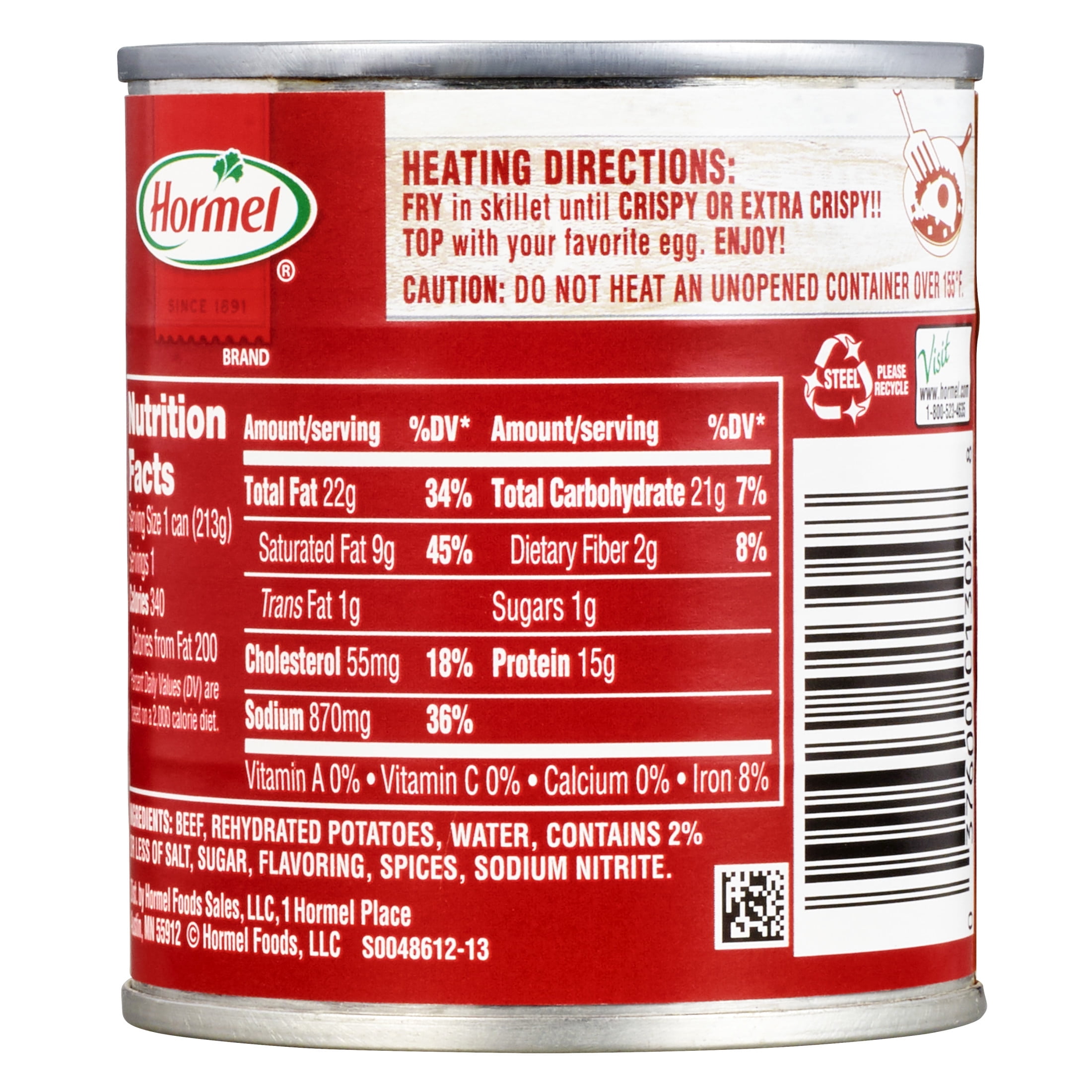 HORMEL MARY KITCHEN Corned Beef Hash, Shelf Stable, 7.5 oz Steel Can