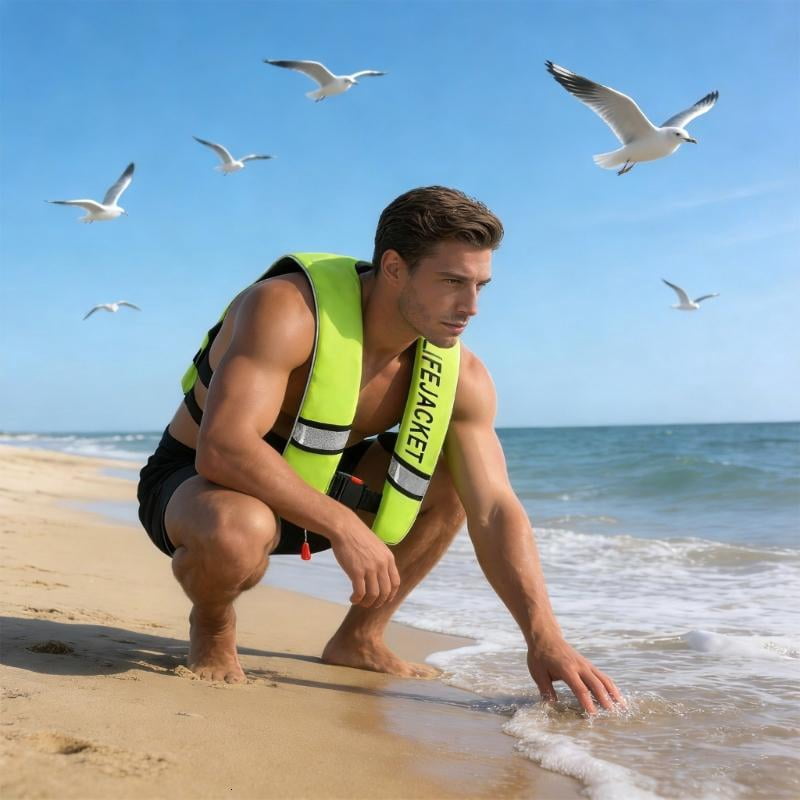 CEORPER Fashionable Inflatable Life Vest For Paddleboarding Comfortable Reflective
