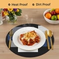 thumbnail image 4 of Black Blue White Round 15 Inch Placemats Set of 2, Contemporary Minimalist Geometric HeatResistant Non Slip Place Mats for Dining Table, Wipeable Braided Kitchen Table Mats for Housewarming, 4 of 9