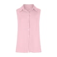 thumbnail image 4 of CUSTG Casual Shirts For Women Simple Summer Sleeveless V Neck Button Down Solid Color Linen Shirts Tank Blouse Boho Tops, 4 of 6