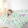 thumbnail image 3 of Manfei Unicorn Initial B Full Size Comforter Sets,Cartoon Animal Theme Bedding Comforter Set,Light Green Multicolor,Polkadot Reversible,3 Pieces,1 Comforter and 2 Pillowcases, 3 of 8