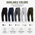 thumbnail image 6 of 3-Pack Men's Modern Fit Fleece Lined Jogger Sweatpants With Velcro Cargo Pockets (S-5XL), 6 of 6