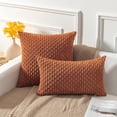 thumbnail image 4 of LAICAIW Kevin Textile Pack of 2 Corduroy Decorative Throw Pillow Covers 16x16 Inch Soft Boho Striped Pillow Covers Modern Farmhouse Home Decor for Spring Sofa Living Room Couch Bed Rust, 4 of 7