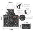 thumbnail image 7 of Black Paisley and Floral Pattern Apron-Garden Aprons for Women with Pockets-Cotton Linen Waterproof Kitchen Cooking Gardening Aprons Adjustable for Kitchen,Cooking,BBQ and Salon 33x27 Inch, 7 of 7
