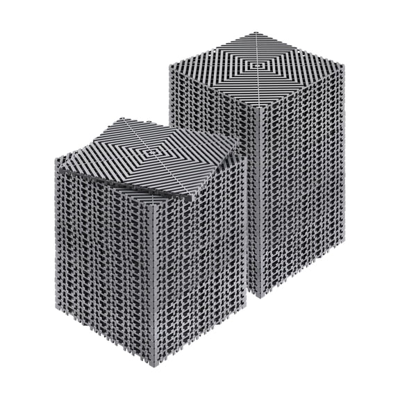 KFFKFF Drainage Floor Mat Set, 12” x 12” Modular Interlocking Padding, Set of 55 Connectable Drainage Mats, Slip-Resistant Gray PP Drainage Floor Tile and Bath Mat, Suitable for Garage, Garden