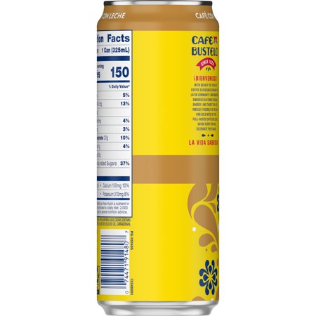 Café Bustelo 11 Fluid Ounce Café con Leche Single Serve Ready to Drink Coffee Beverage Each