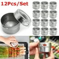 thumbnail image 1 of 12Pcs/Set Stainless Steel Spice Tin Storage Container Jar Clear Lid, 1 of 12