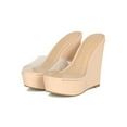 thumbnail image 5 of Women Transparent Open Toe Platform Wedge Heel Slide Mule Sandal 18994, 5 of 6