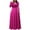 Hot Pink, variant on Cmfcve Dance Long Dresses for Woman Round Neck Long Sleeve Evening Gown Dress Elastic Waist Vacation Boho Dress Concert Outfit for Weeked